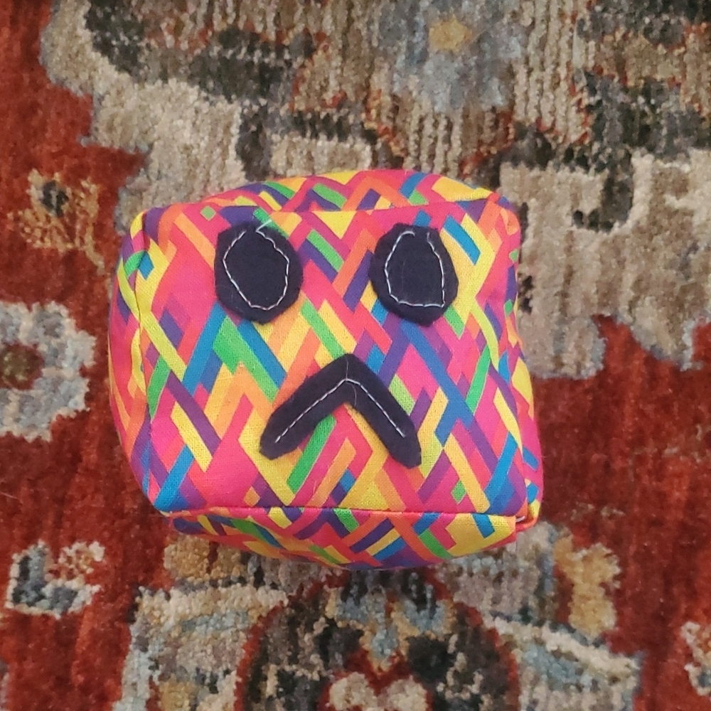 Handmade SlimeCube - Colorful Sad